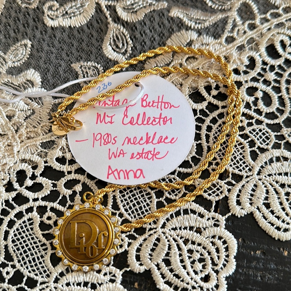 Vintage Dior button, 1980s necklace